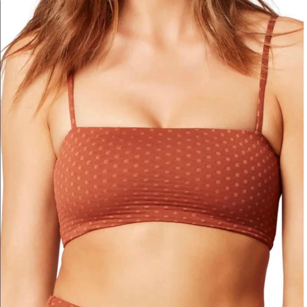 LSpace Polka Dot Textured Swim Top